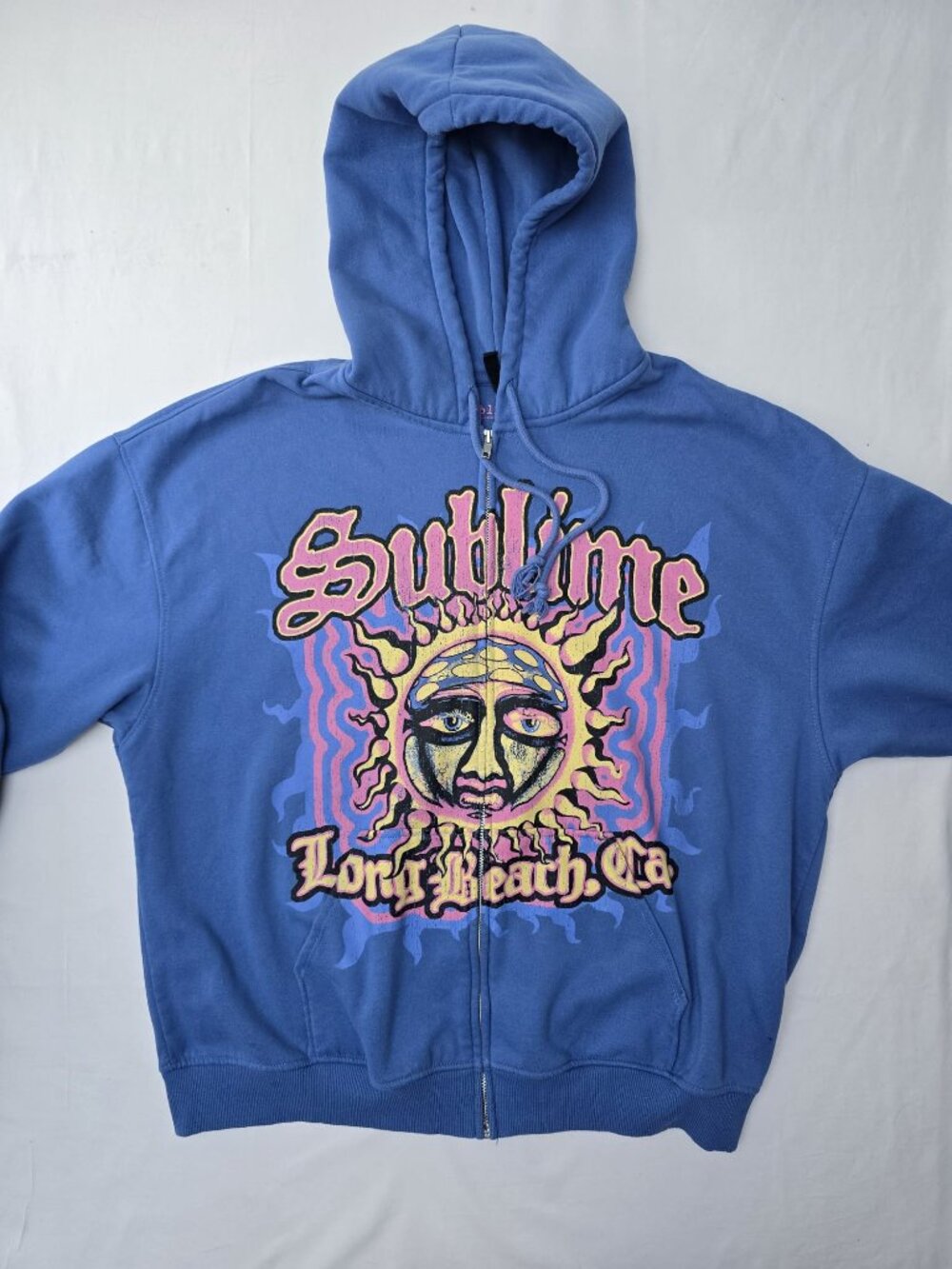 H&M Divided “Sublime Long Beach, CA” Zip‑Up Hoodie – Blue – Size L